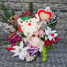 Load image into Gallery viewer, Childs Santa Memorial Grave Pot With Pink Decoration Winter Christmas Girls Grave Pot
